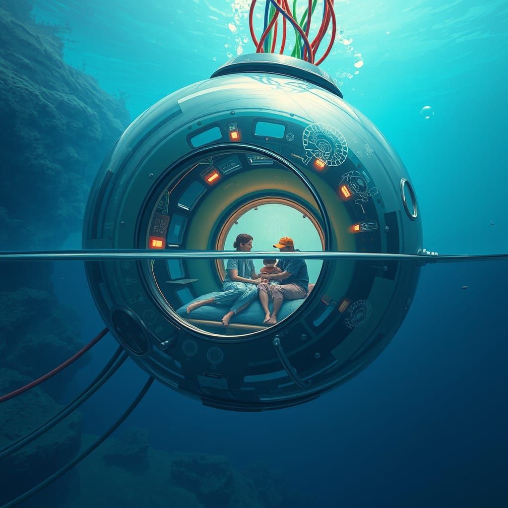 Futuristic Underwater Home in Abstract Style