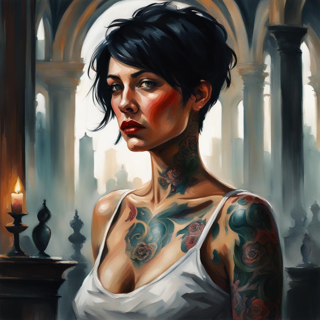 Villainess in a church