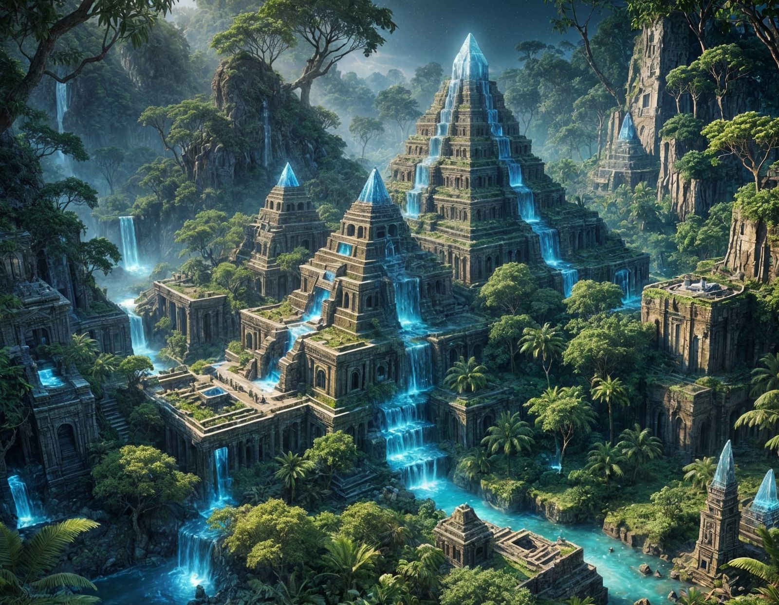 Lost Jungle City of Blue Crystal Energy