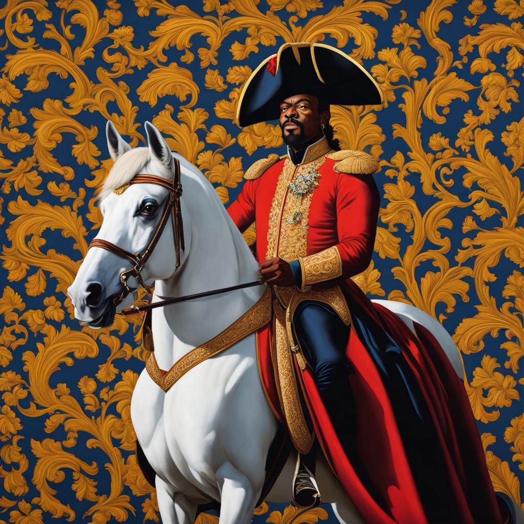 A Modern Portraiture of a Cavalier in Vibrant Colors