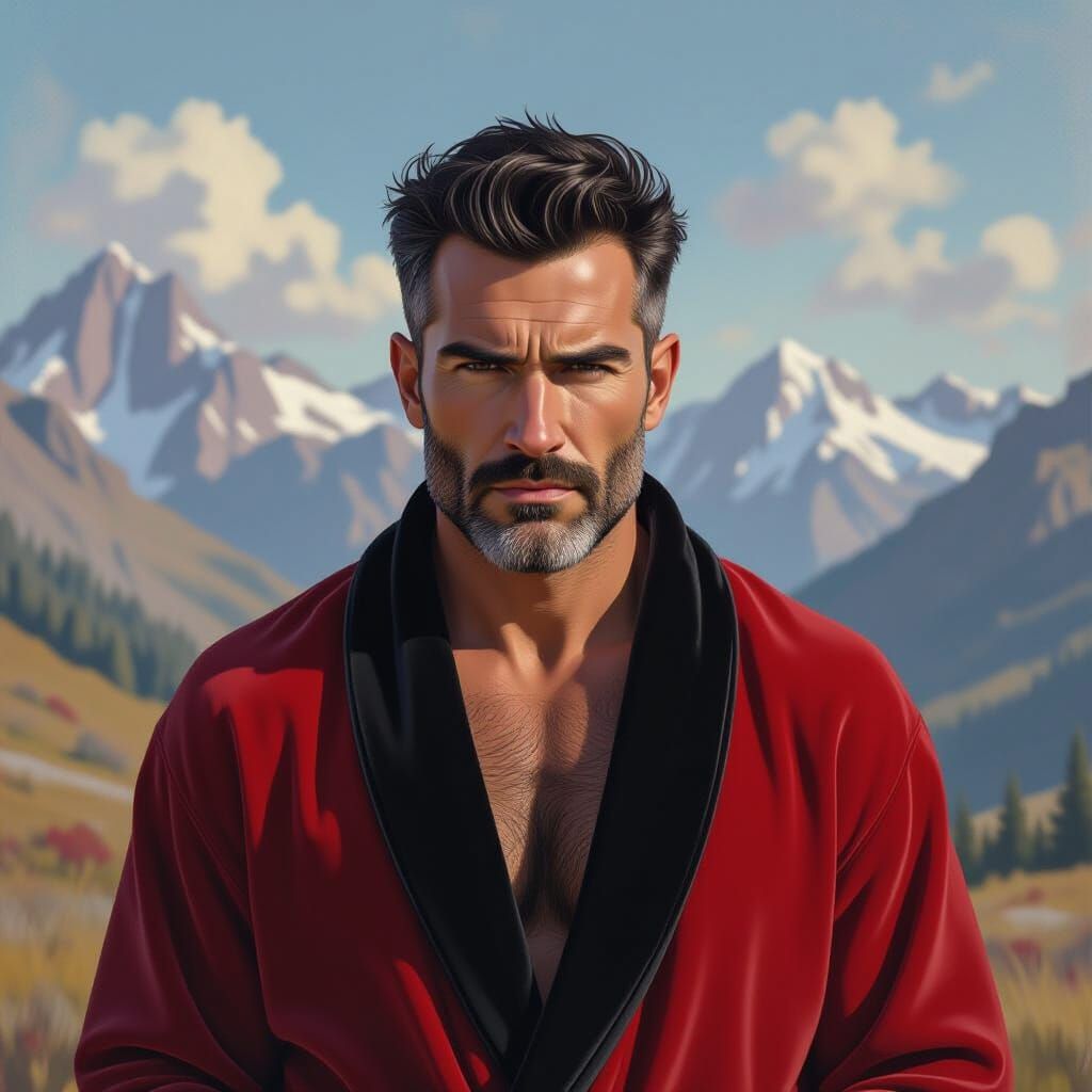 Impressionist Man in Red Robe