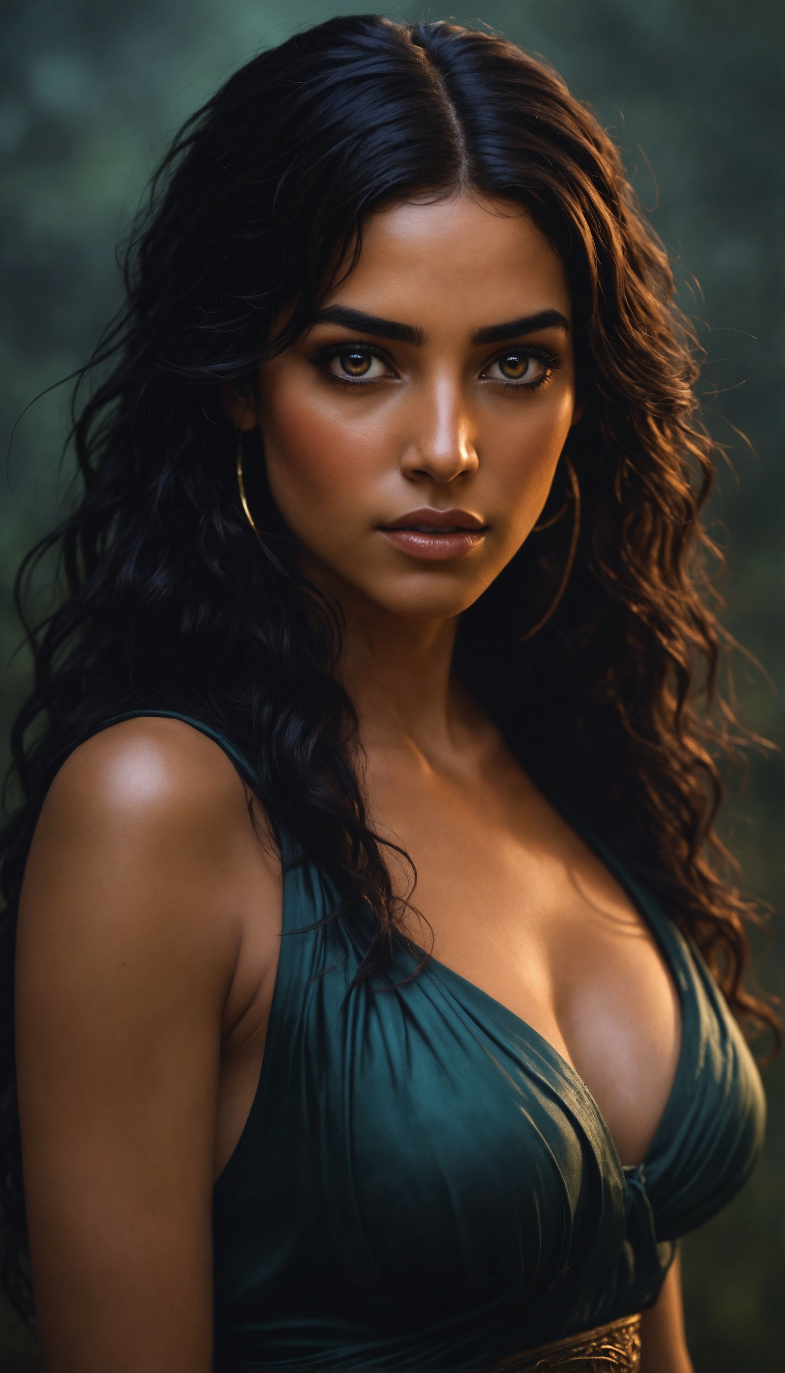 Classical Amazon Goddess in Warm Golden Light