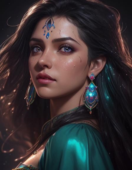 Detailed Hyperrealistic Esmeralda with Shining Eyes