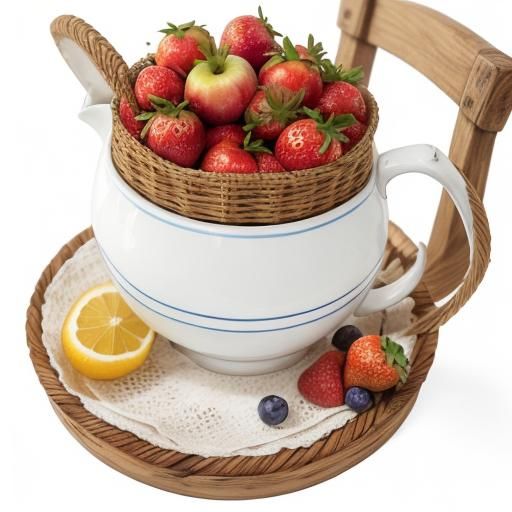 Still Life of Fruit Basket in Golden Light