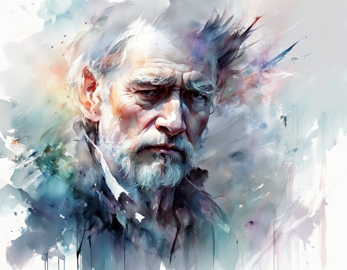 Beelzebub Portrait in Watercolor with Ethereal Glow