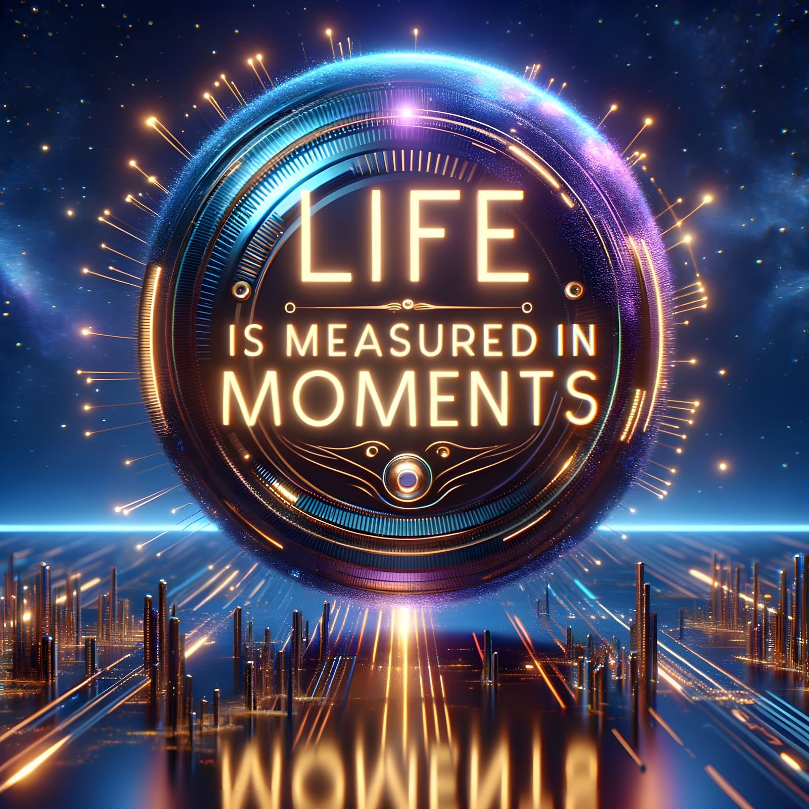 Futuristic 3D Neon Banner with Glowing Cosmos Backdrop