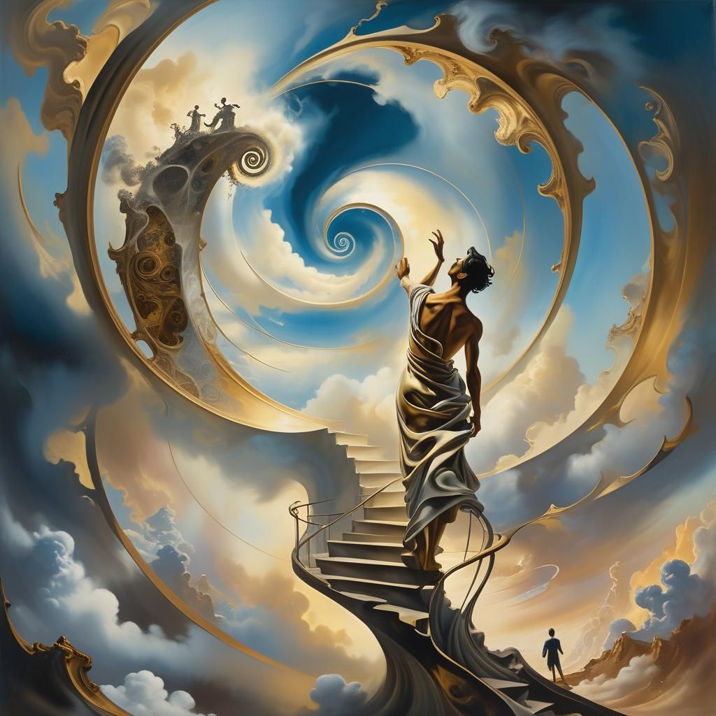 Dreamlike Rescue: A Surrealist Vision in Vivid Colors