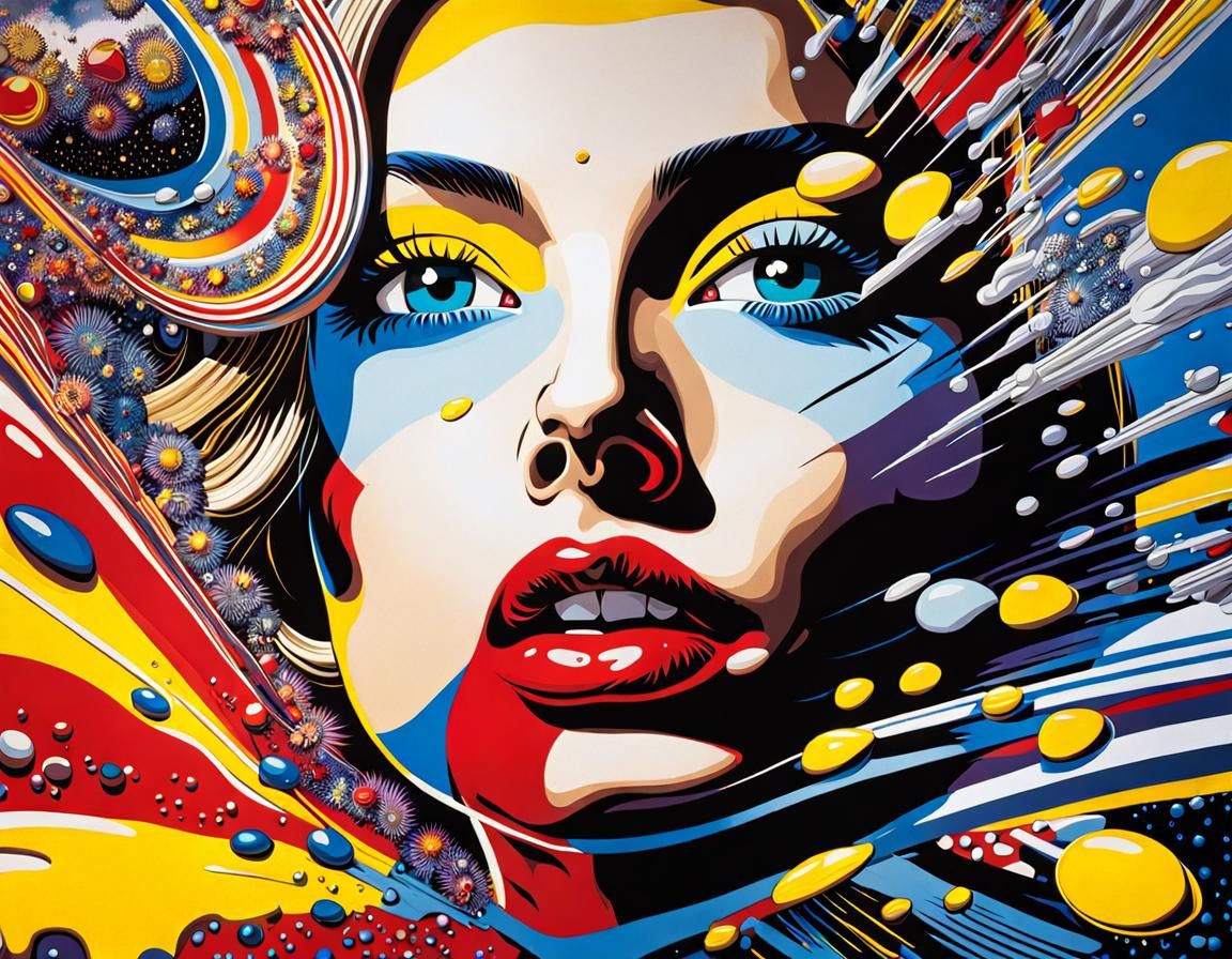 Pop Art Double Exposure: Microscopic 'Whaam!' Explosion