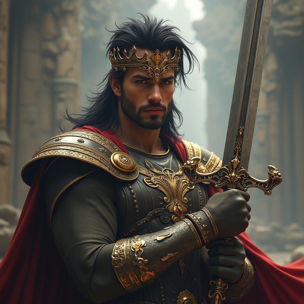 Regal Swordsman in Vast Mystical Realm