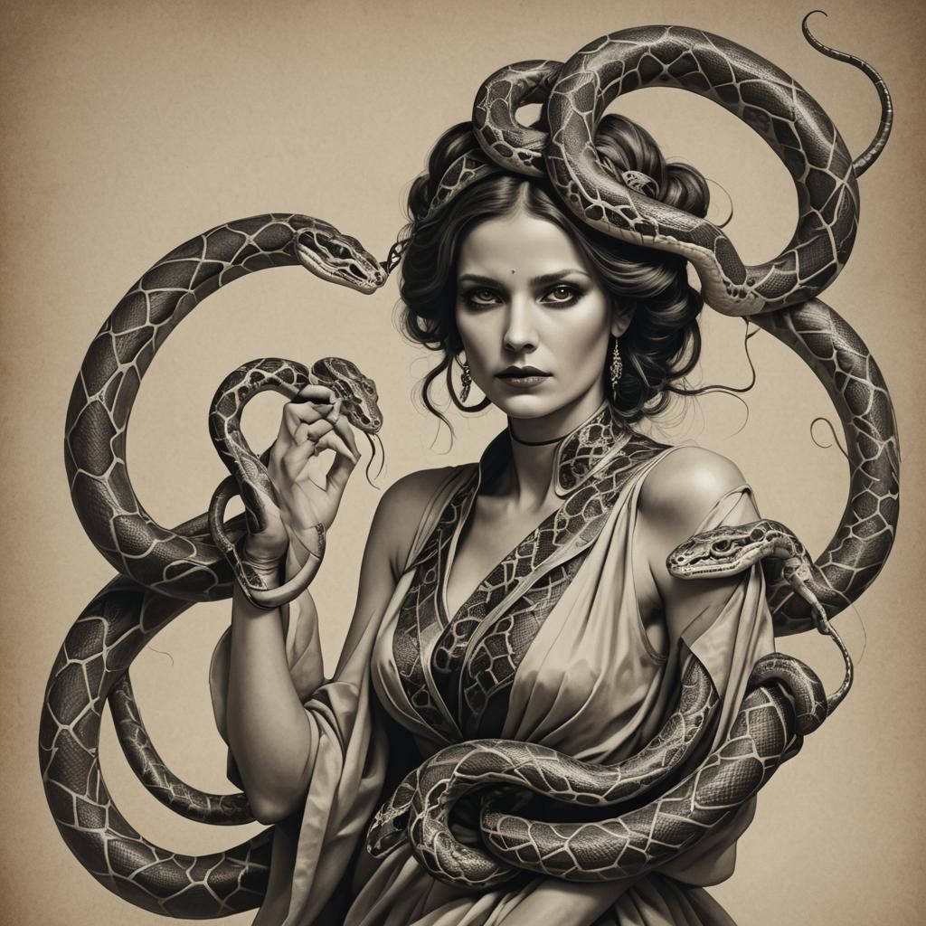 Cancer Woman Transformed into a Snake