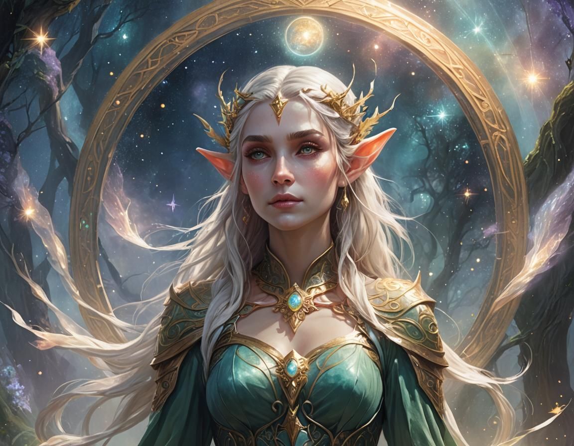 Ethereal Elf in a Celestial Fantasy Art