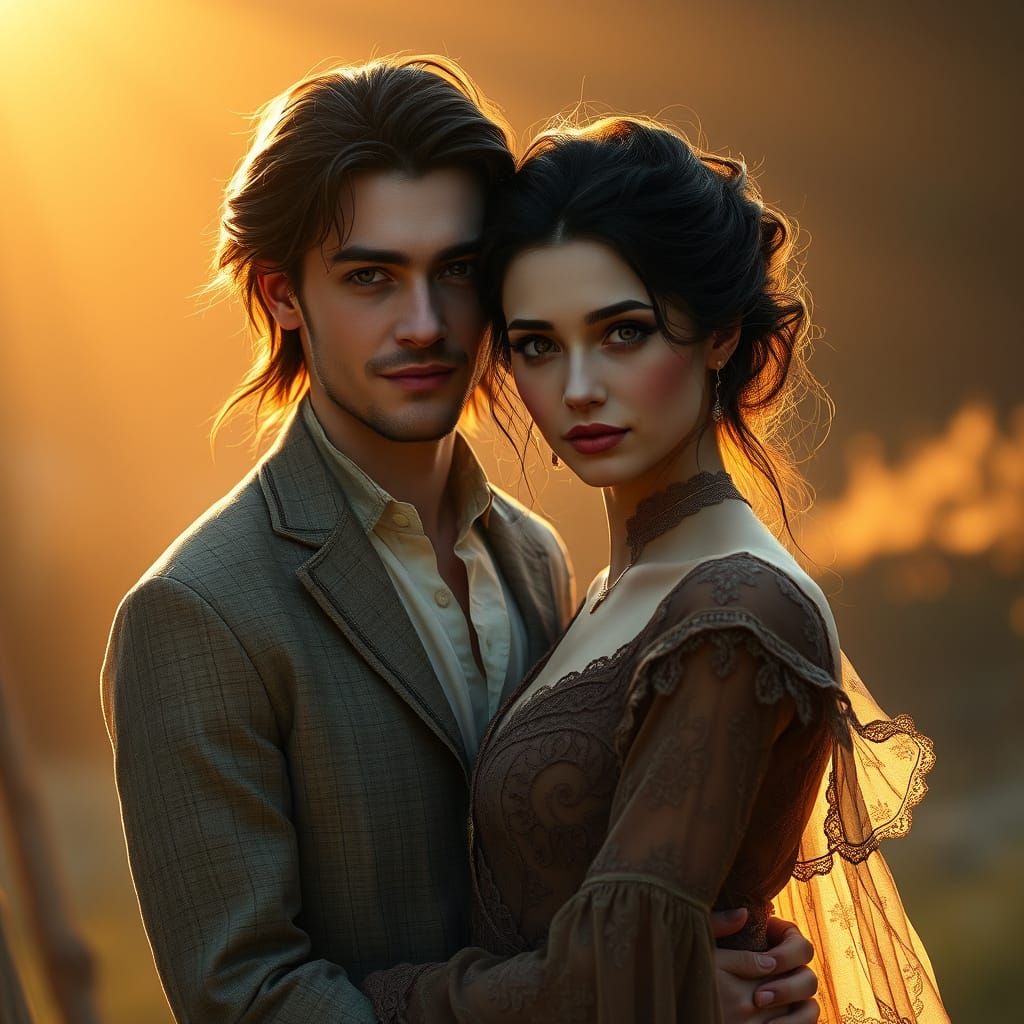 Elegant Couple in Golden Light