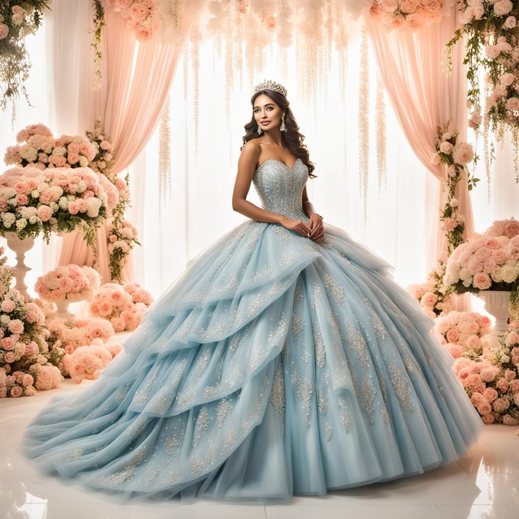 Enchanting Quinceañera Celebration Rendered as 3D Digital Ar...