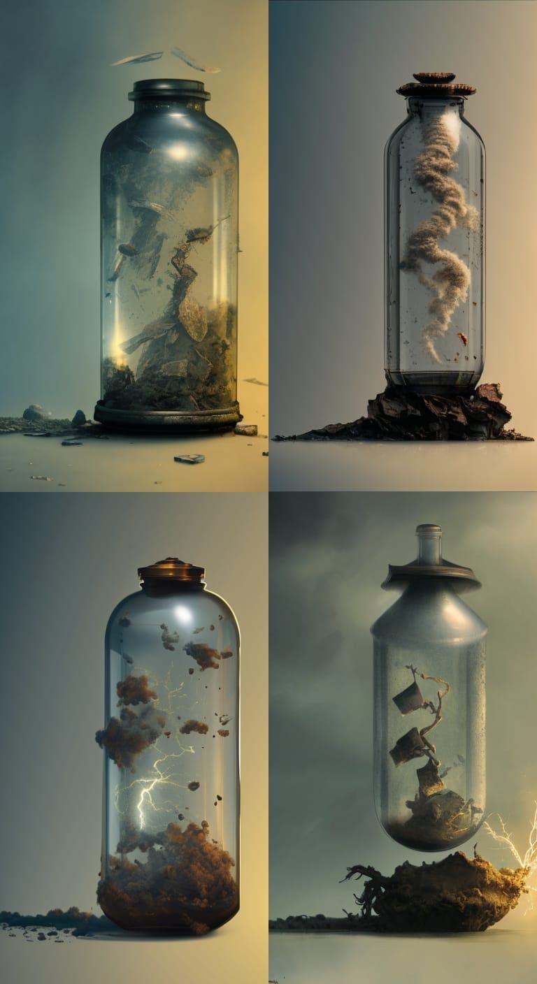 Tornado in a Bottle: Dark Fantasy Concept Art