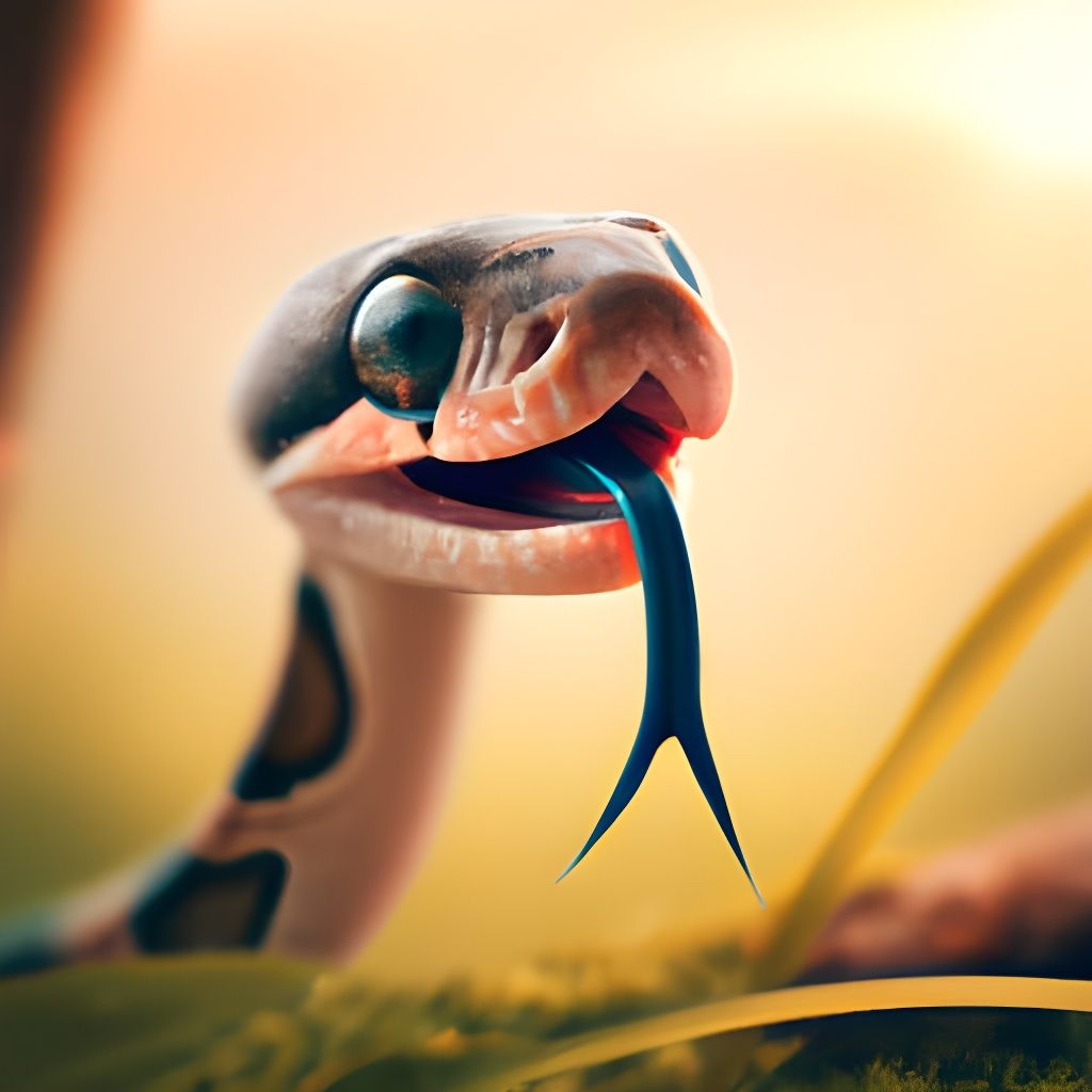 Cute Baby Snake Portrait in Jungle Sunlight
