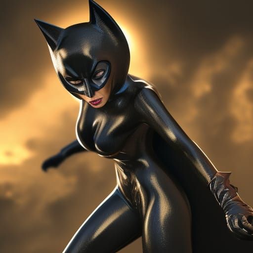 Hyperrealistic Catwoman Concept Art in 8K
