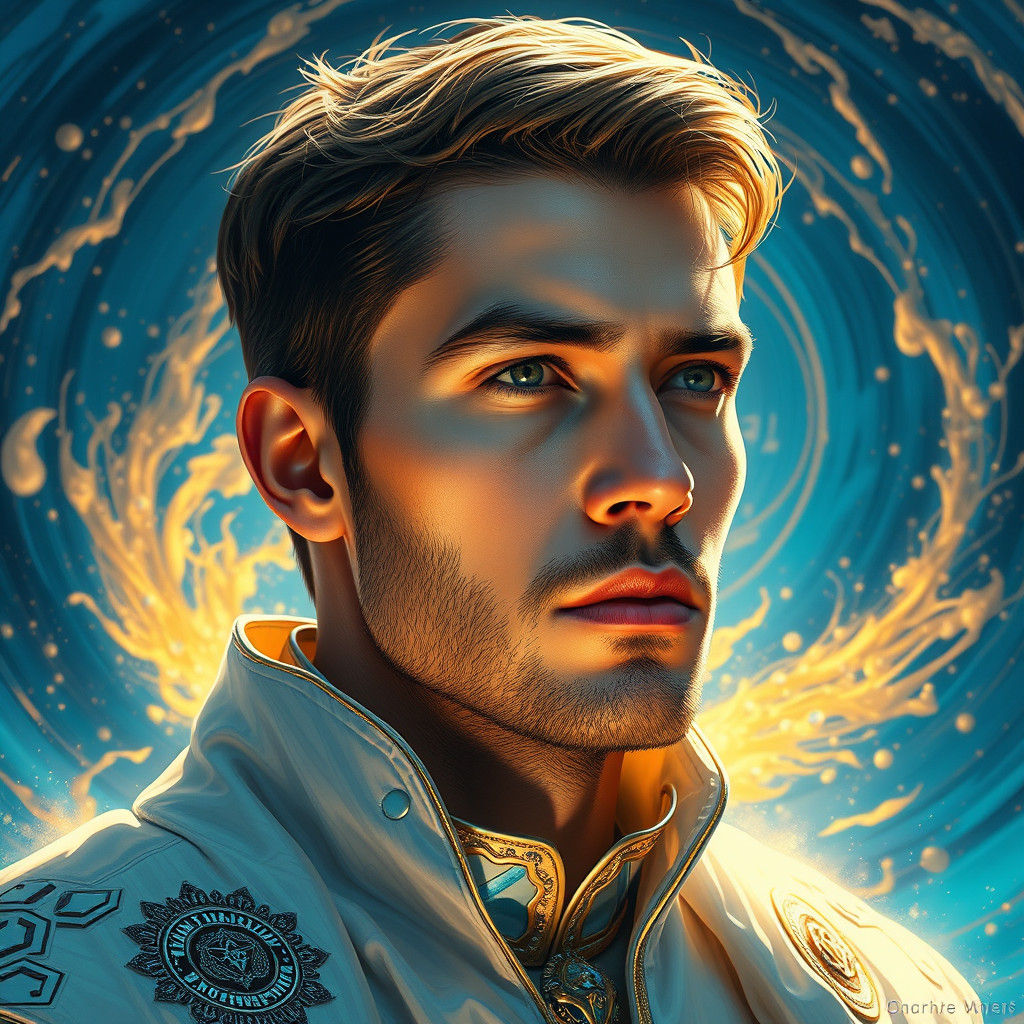 Ethereal Man in Heavenly Attire