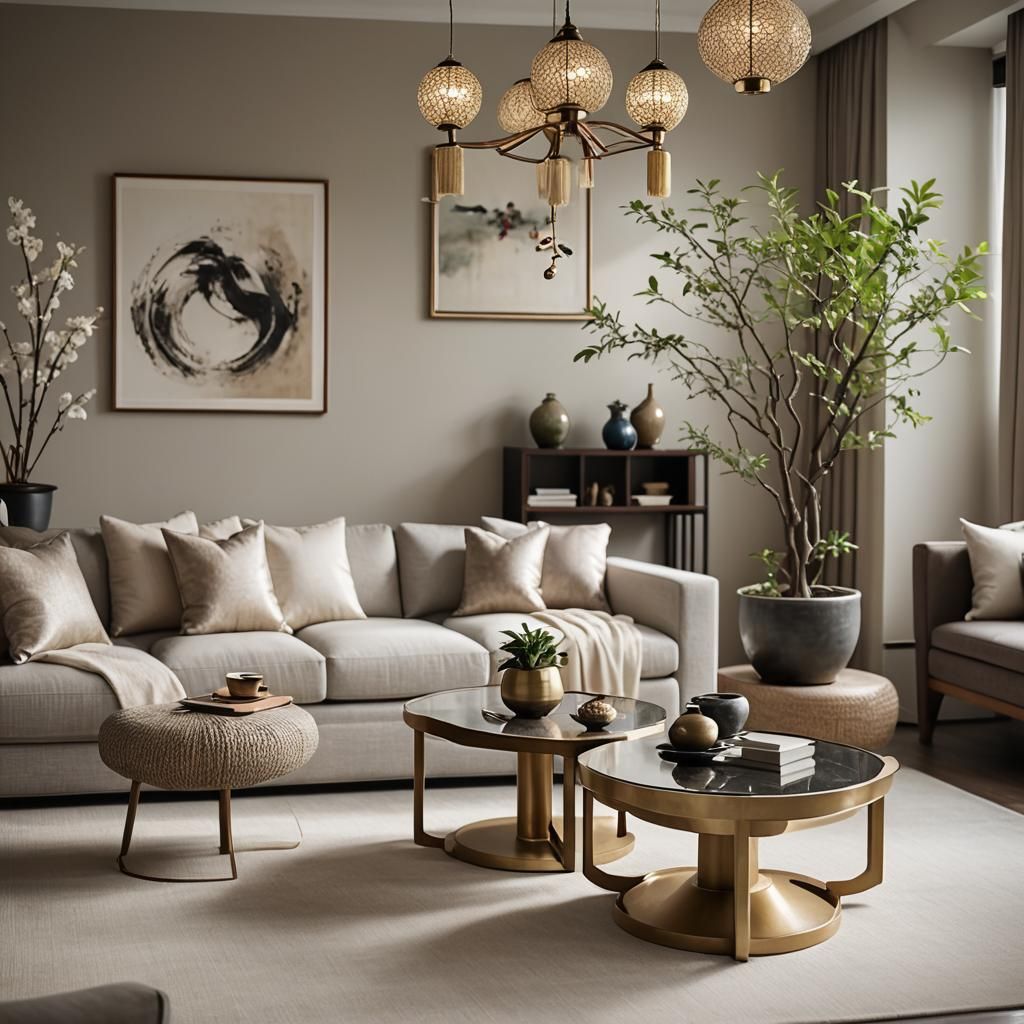 Feng Shui Living Room in Shanghai: Professional Photography