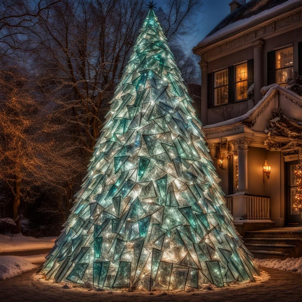 Christmas tree made of shards of broken glass. To give your home that extra "welcoming" feel.
