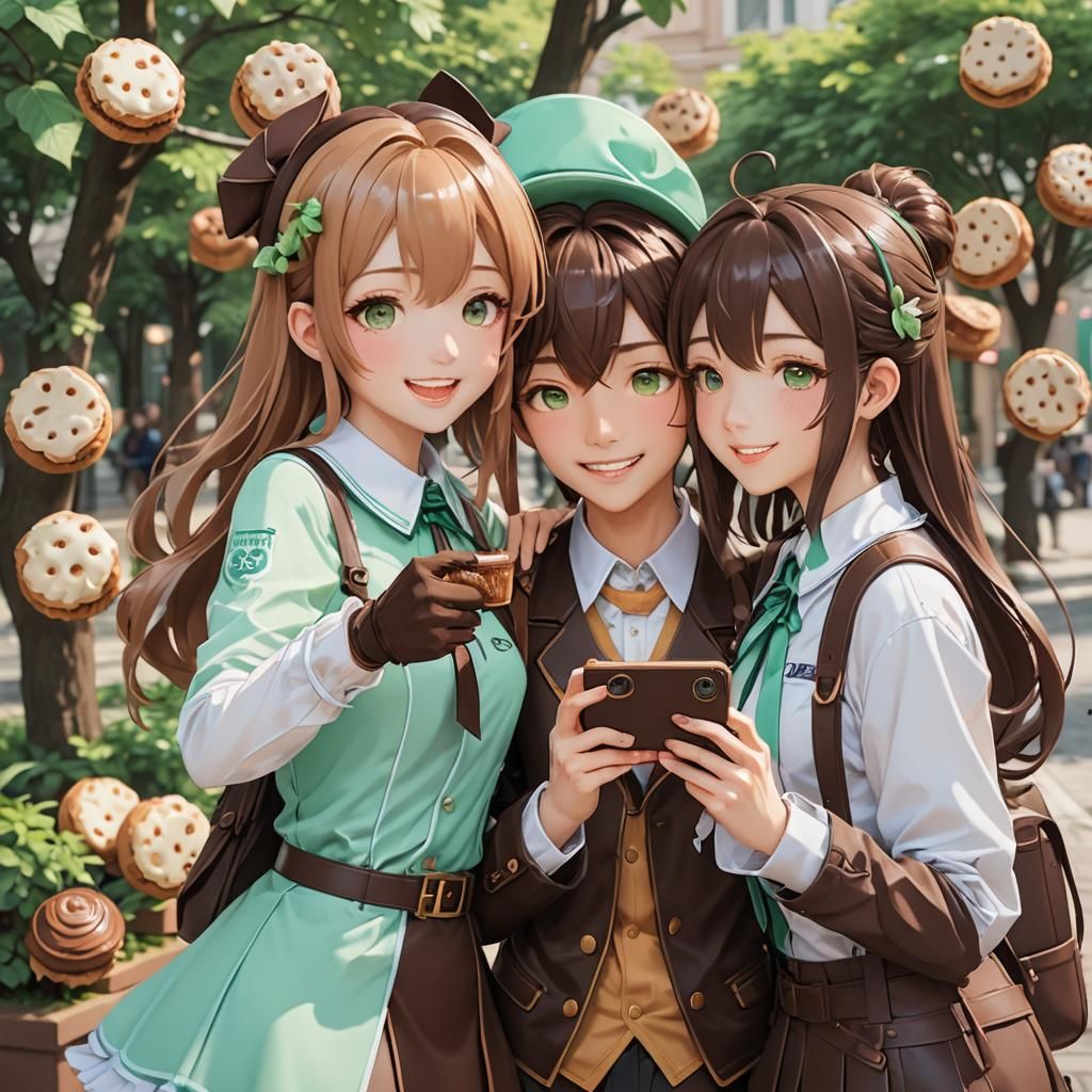 Chocolate-Themed Children in Anime 3D Art