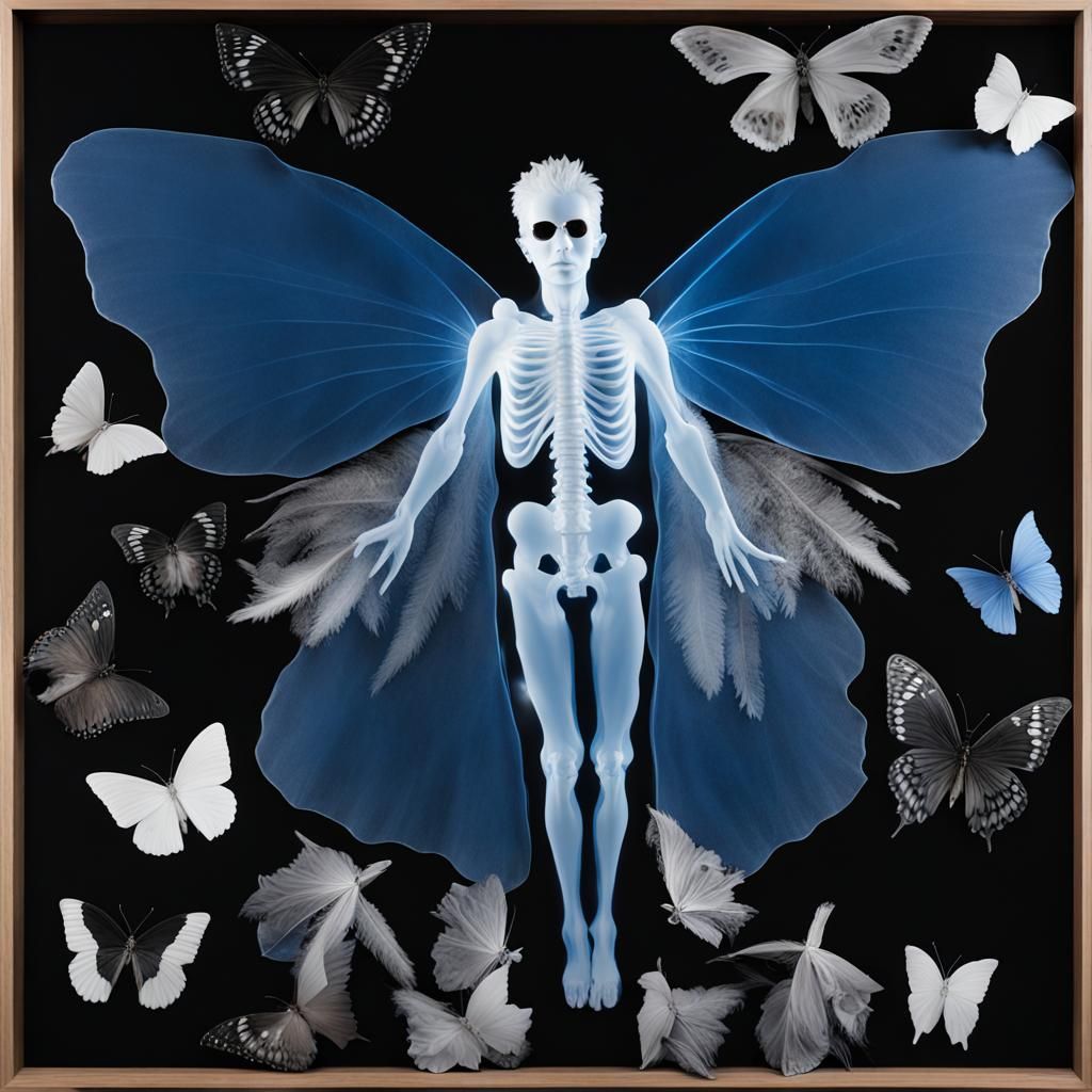 Blue Glass Fairy Photogram in Futuristic Style