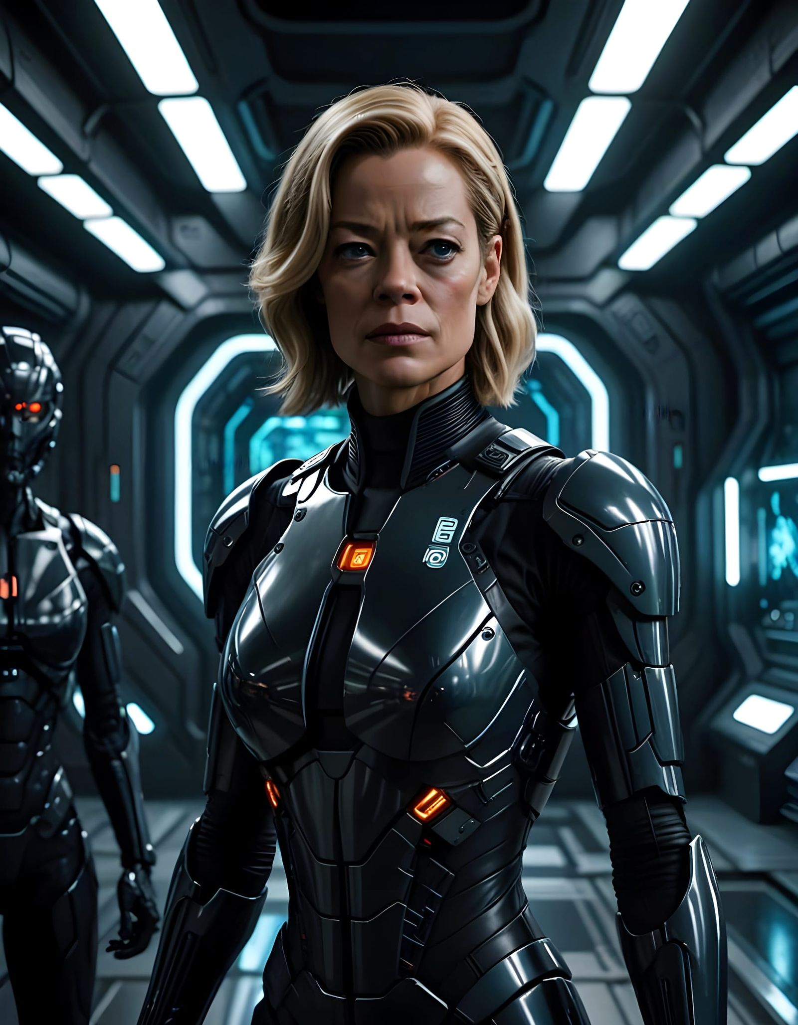 Borg Lifeform from Star Trek Voyager in Cinematic Film Still