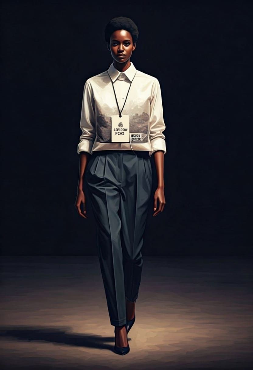 Woman Models Tea Bag Shirt in Courbet & Millet Inspired Fash...