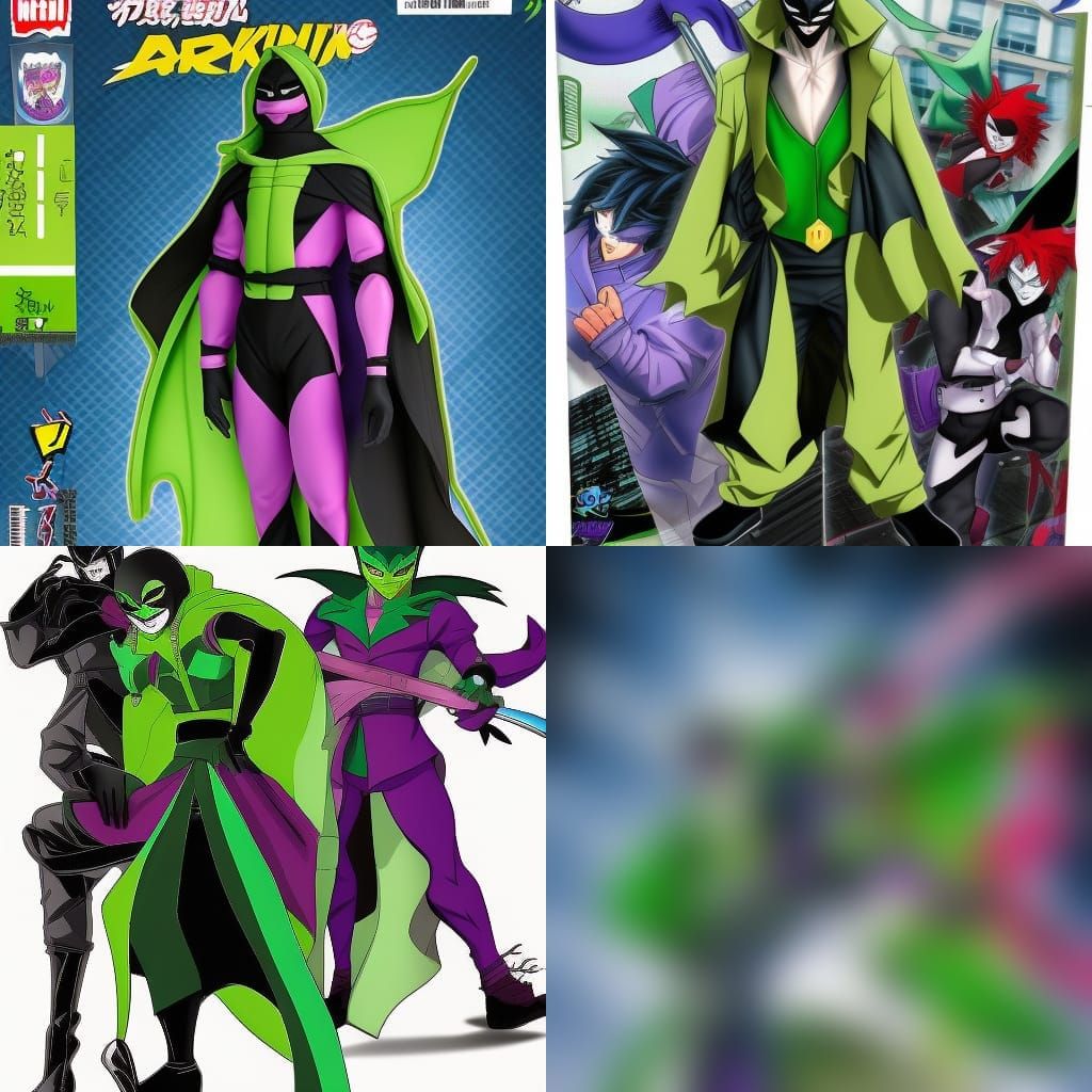 Anime Ninja Joker in Green Suit