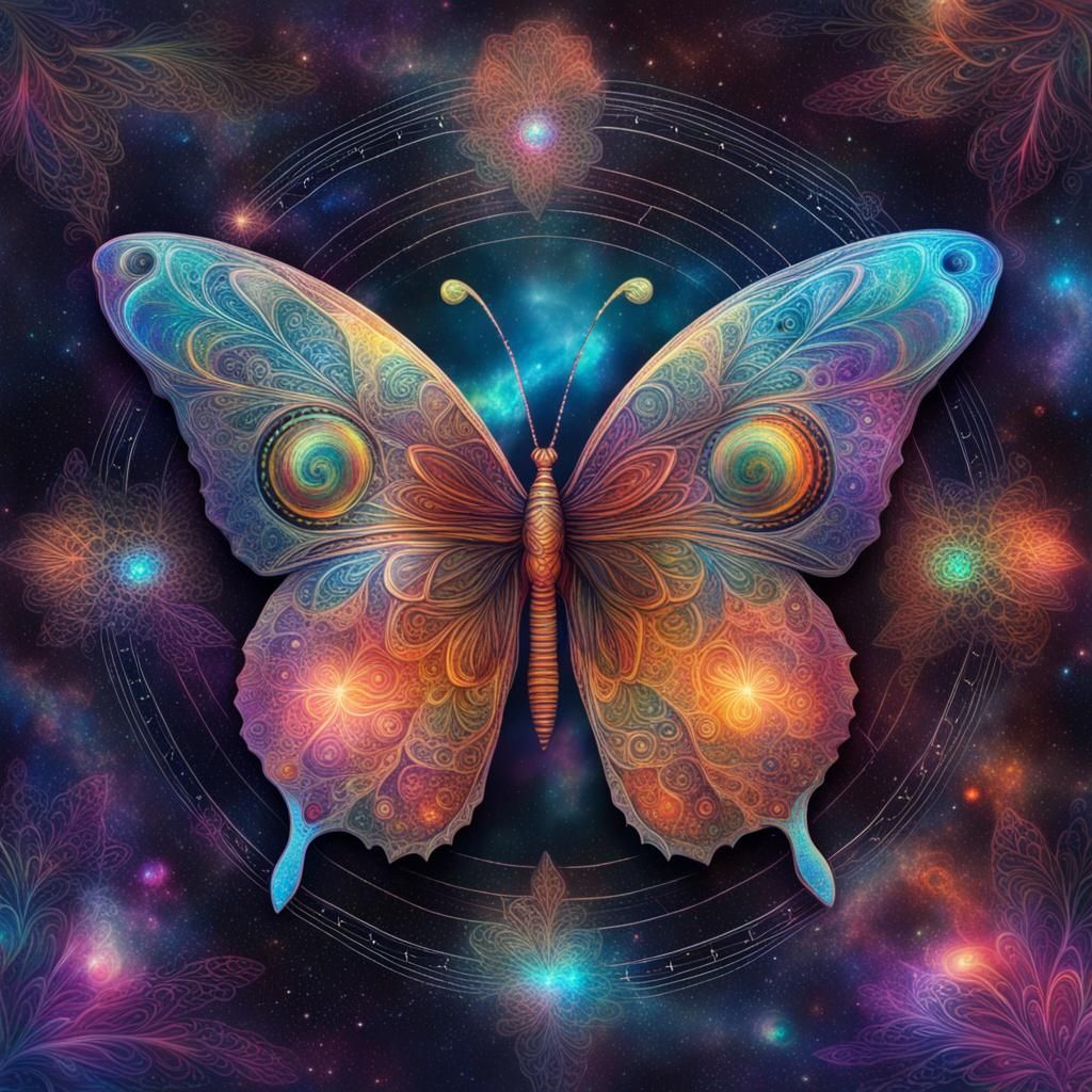 Holographic Cosmic Butterfly by Pablo Amaringo