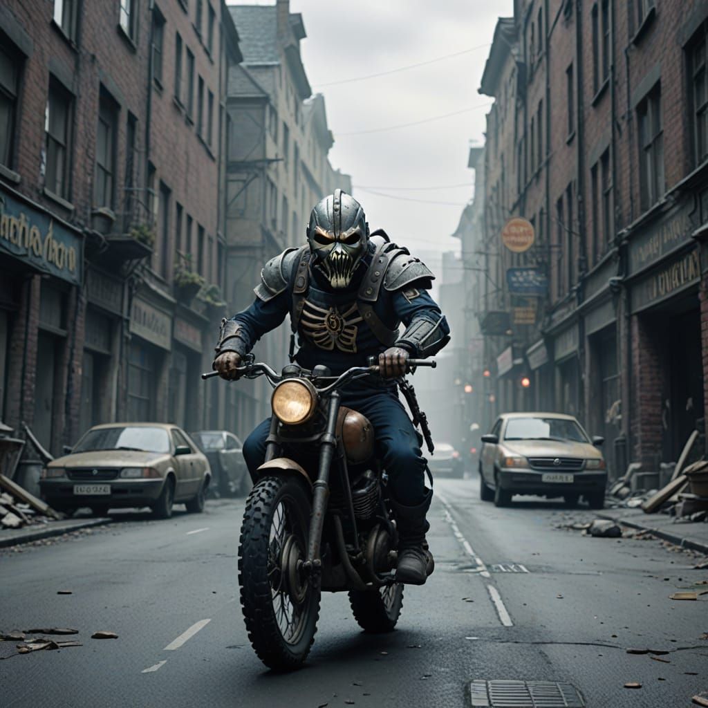 Eddie on a Bike Shooting Pigeons in NYC