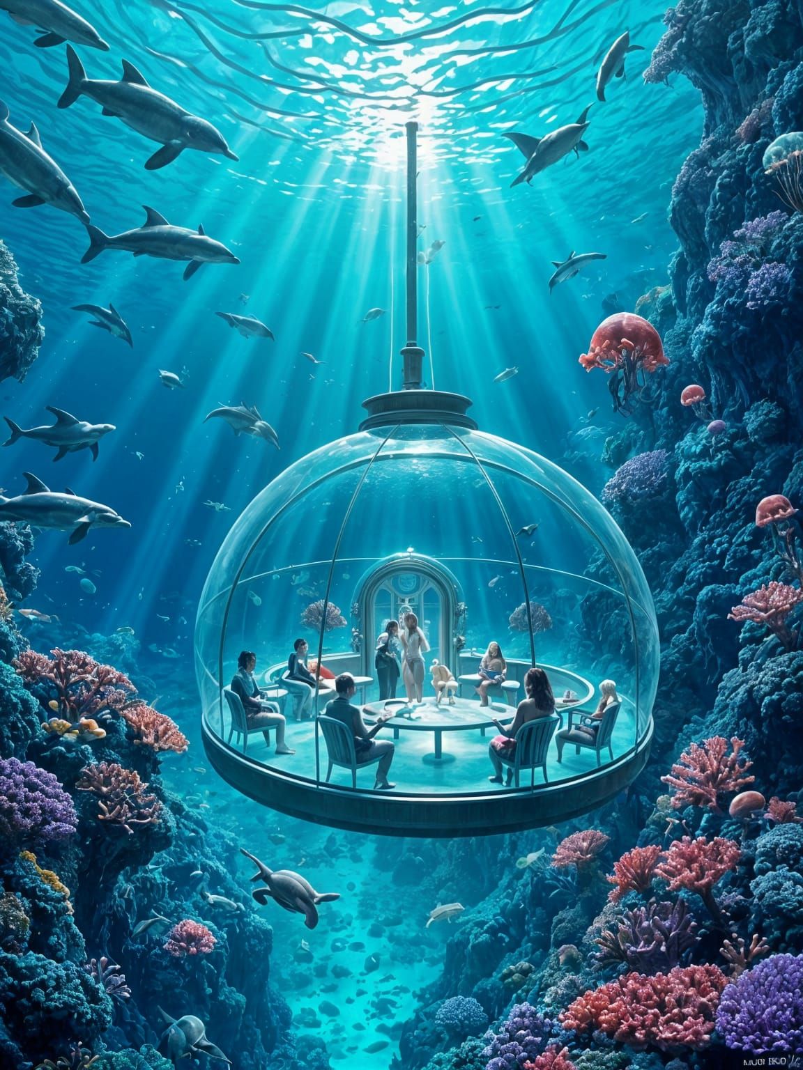 Futuristic Underwater Cafe in Coral Canyon