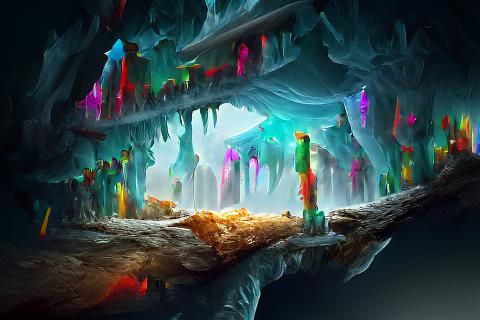 Enchanting Crystal Cave of Sparkling Formations