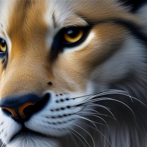 Majestic Wolf Portrait in Hyperrealistic Oil Painting