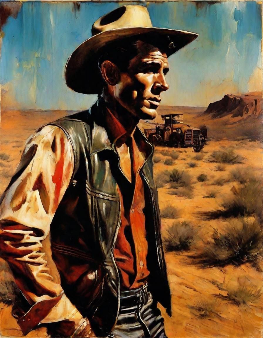 Rockabilly Cowboy in African Savannah, Sfumato Pulp Art