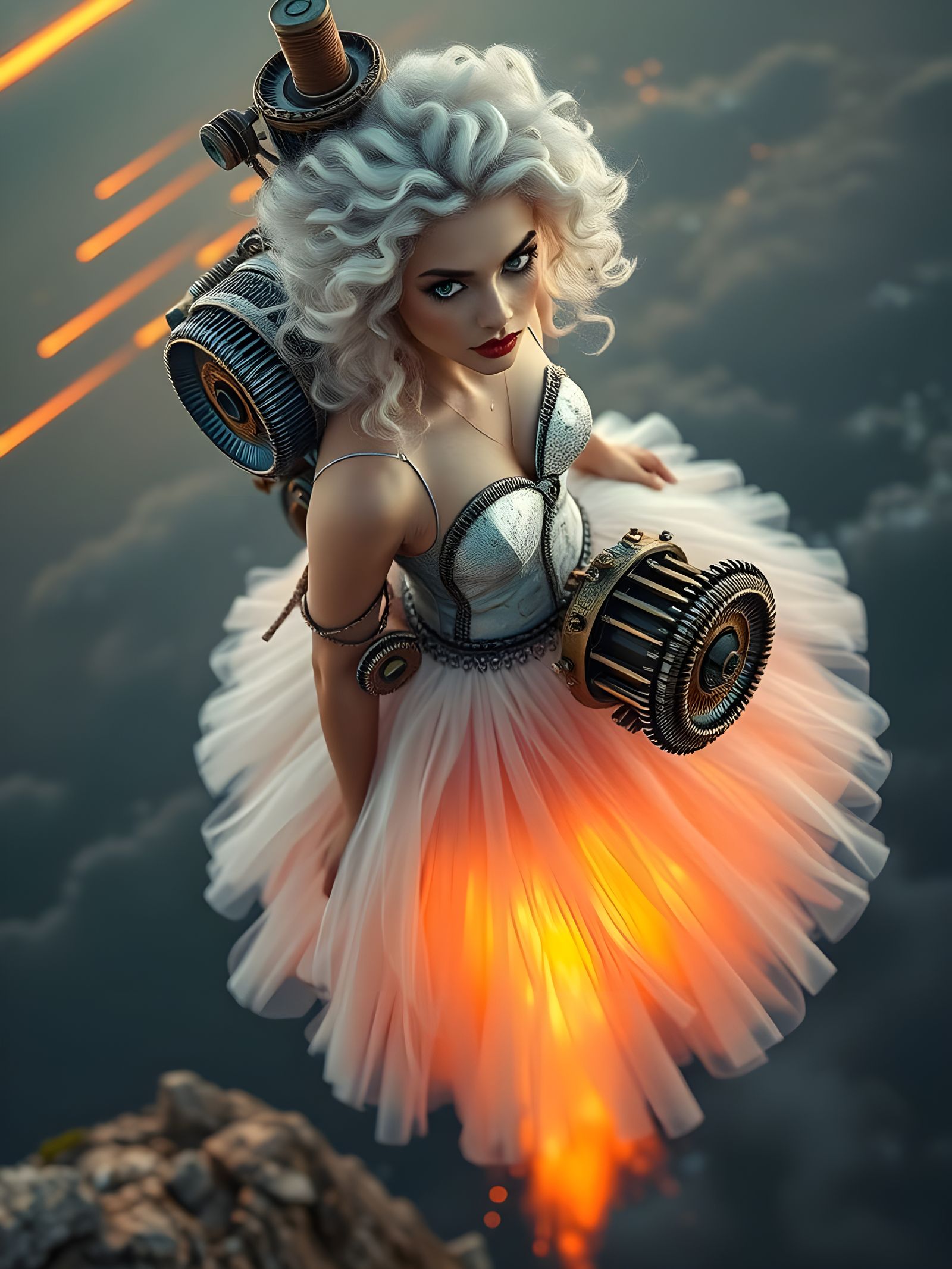 Steampunk Rocket Skirt Launch from Above