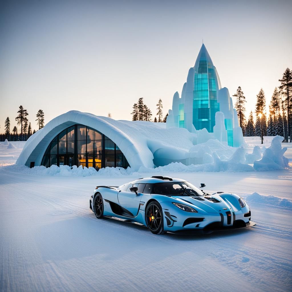 Koenigsegg Car at the Icehotel in Jukkasjärvi