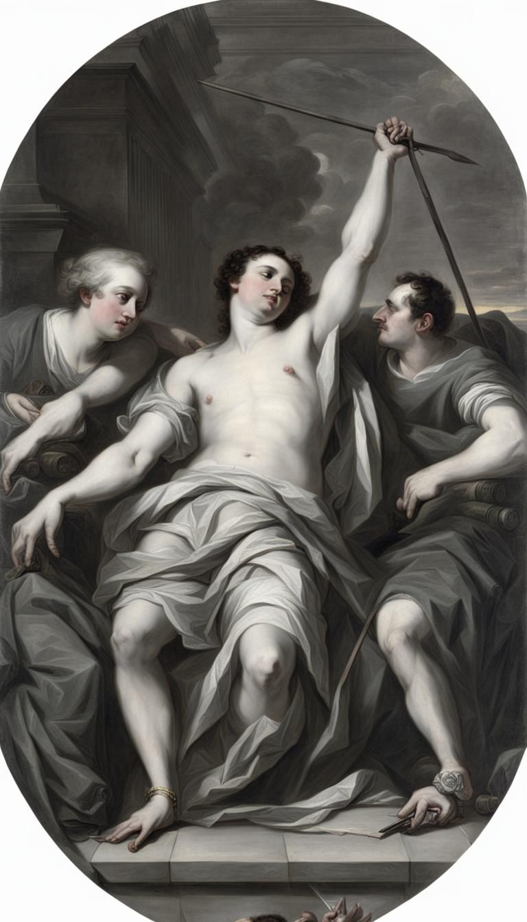 Death in Neoclassical Style of Historical Painting