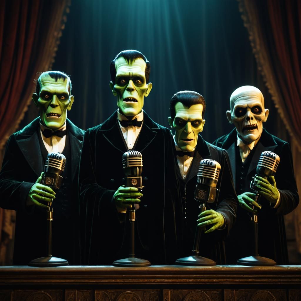 Monsters Sing Harmonies in Gothic Setting