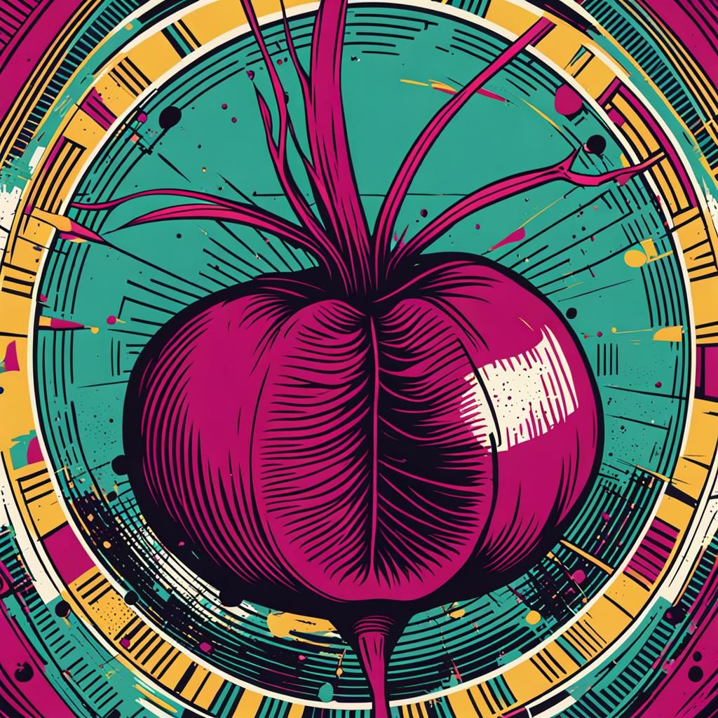 Sick Beets: Pop Art Screen Print in Bauhaus Style