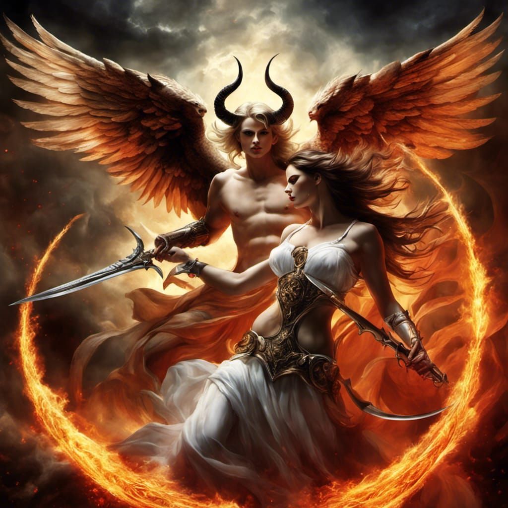 Angel vs Demon in Dreamcore Heaven and Hell
