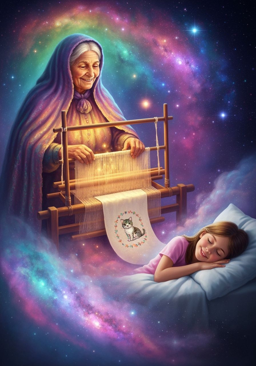 Cosmic Weaver's Magical Loom: Cat Dreams