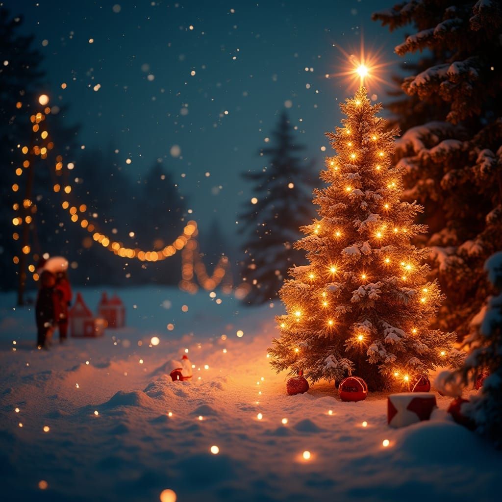 Glowing Christmas Wallpaper in Ultra 8K