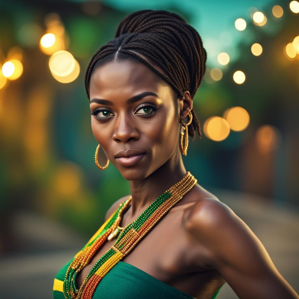 Beautiful Jamaican Woman: Realistic 4K HDR Portrait