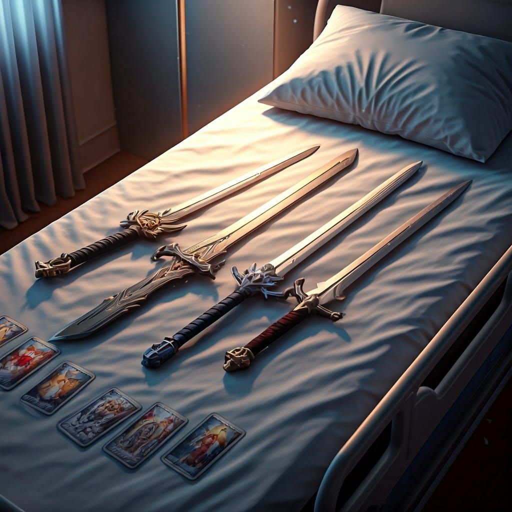 Swords and Tarot Cards in Anime Style