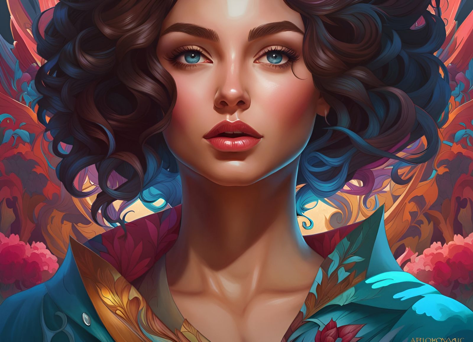 Detailed Portrait in Style of Rutkowski and Mucha