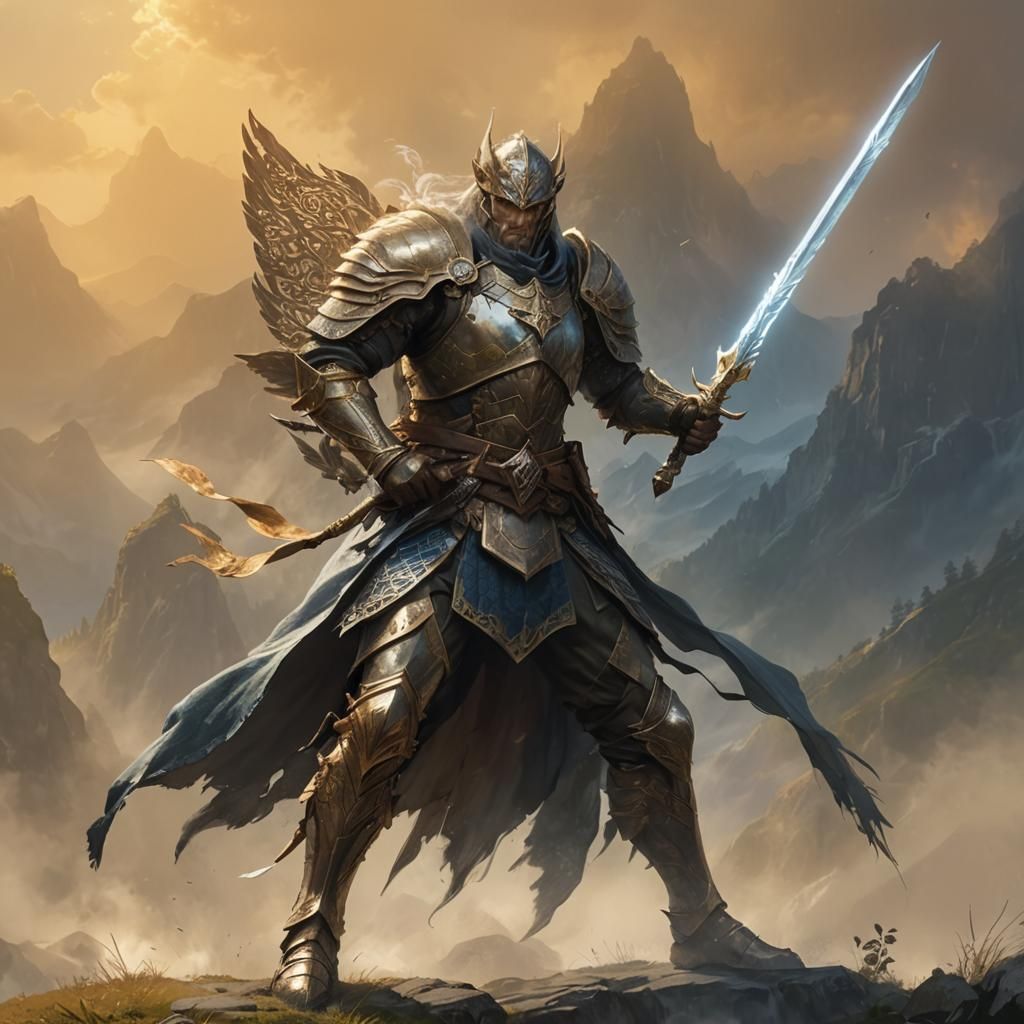 Half-Elf Paladin in Misty Mountain Vale