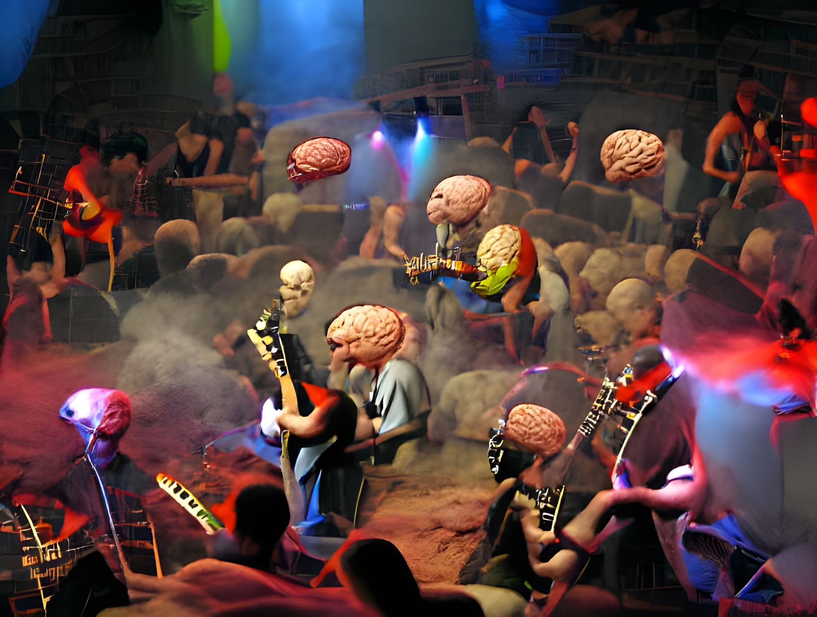 Brains Rocking Out at a Concert