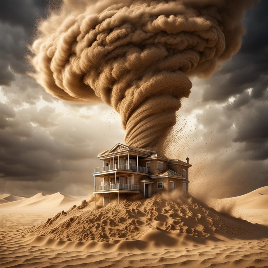 Epic Sand Tornado of Destruction in Hyperrealistic Detail