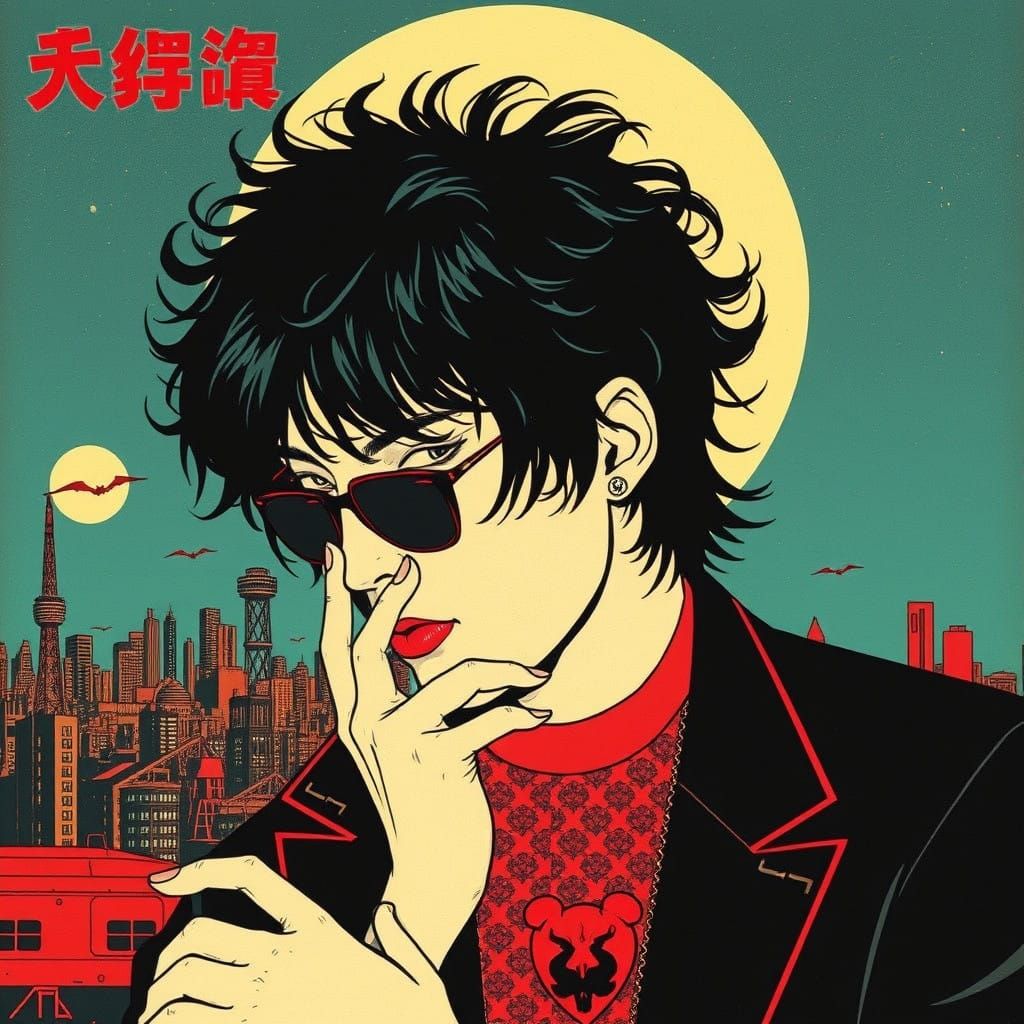 Gothic Industrial Romance in Vibrant Punk Style