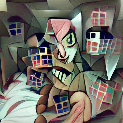 Neo-Cubist Abstract Portrait